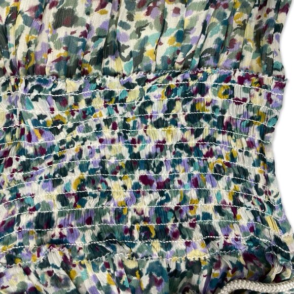 Isabel Marant Étoile Florise Smocked Floral Mini Dress – Green Multi - Picture 7 of 16